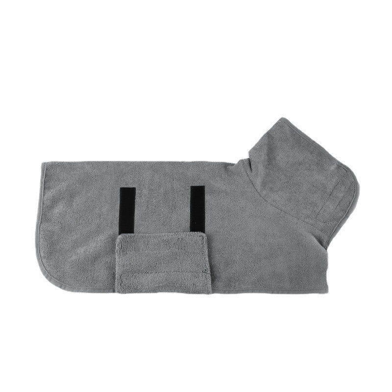 Fast-Drying Microfiber Pet Bathrobe Soft Absorbent Grooming Coat