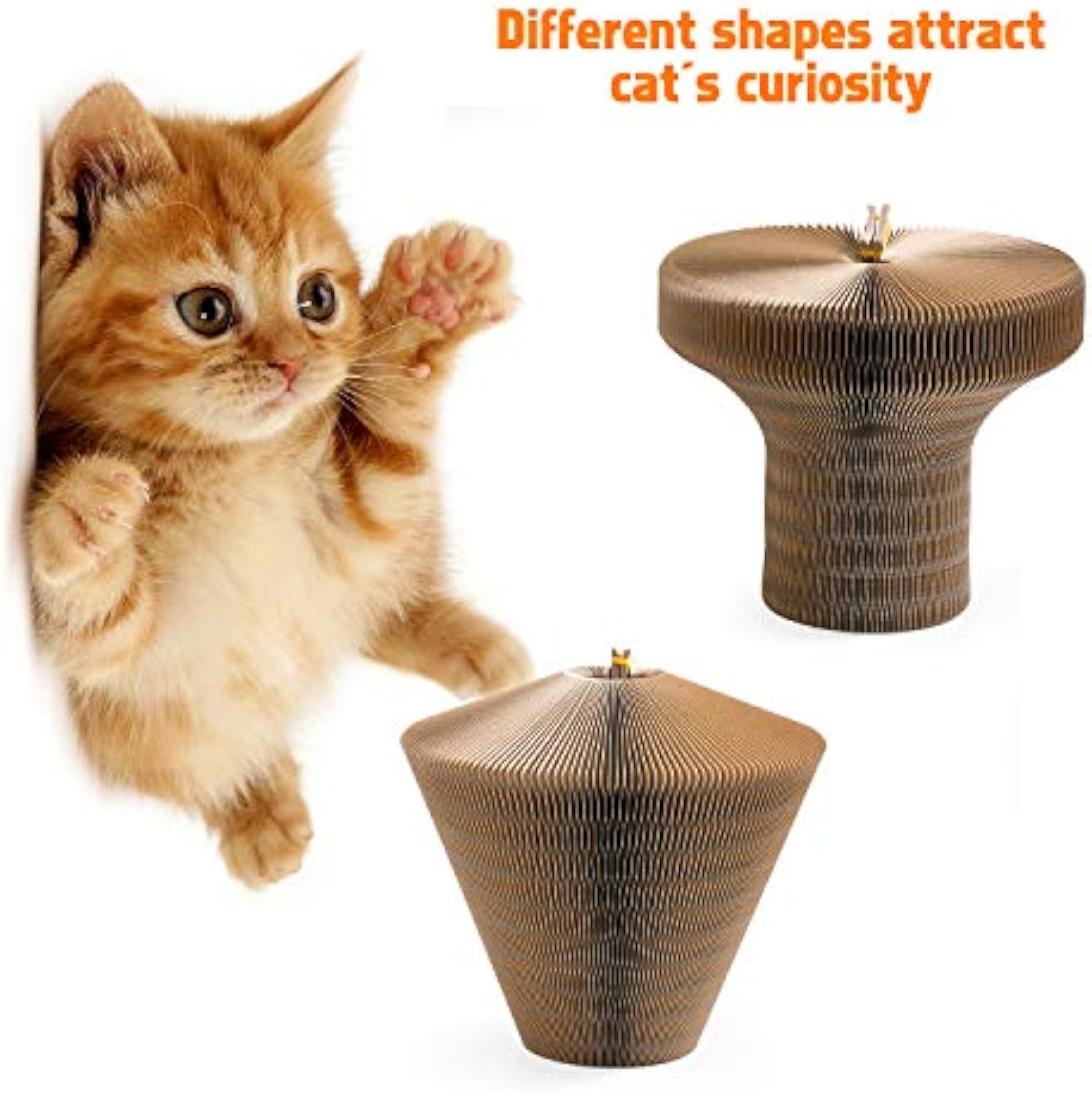 Collapsible Cardboard Pet Scratcher Lounge Bed Round Indoor Nest