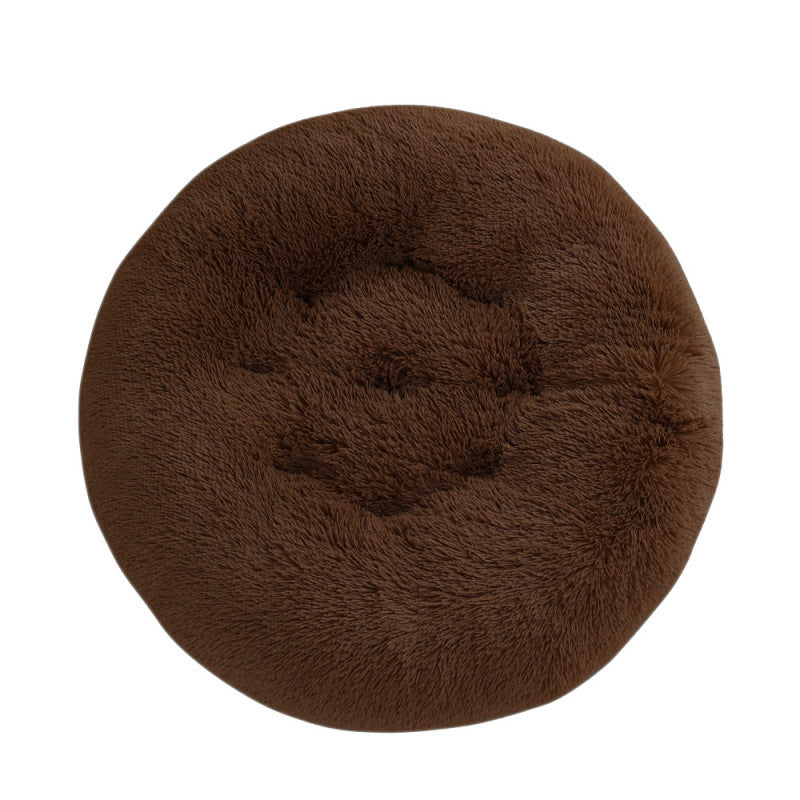 Round Plush Warm Pet Bed Mat Comfortable Sleeping Design