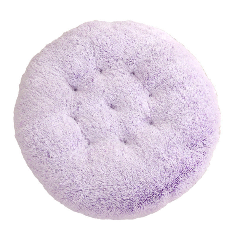 Round Plush Warm Pet Bed Mat Comfortable Sleeping Design