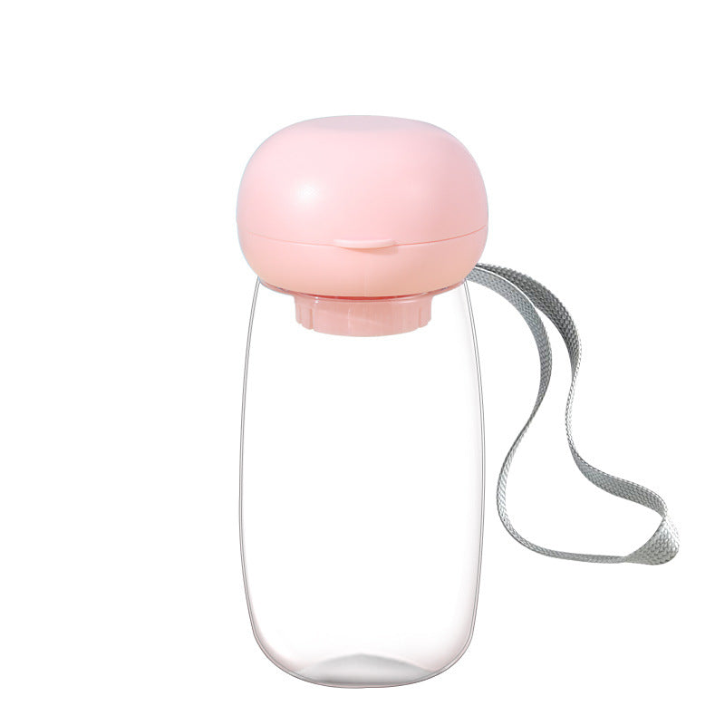 Portable Travel Water Bottle With Bowl And Lanyard For Pets
