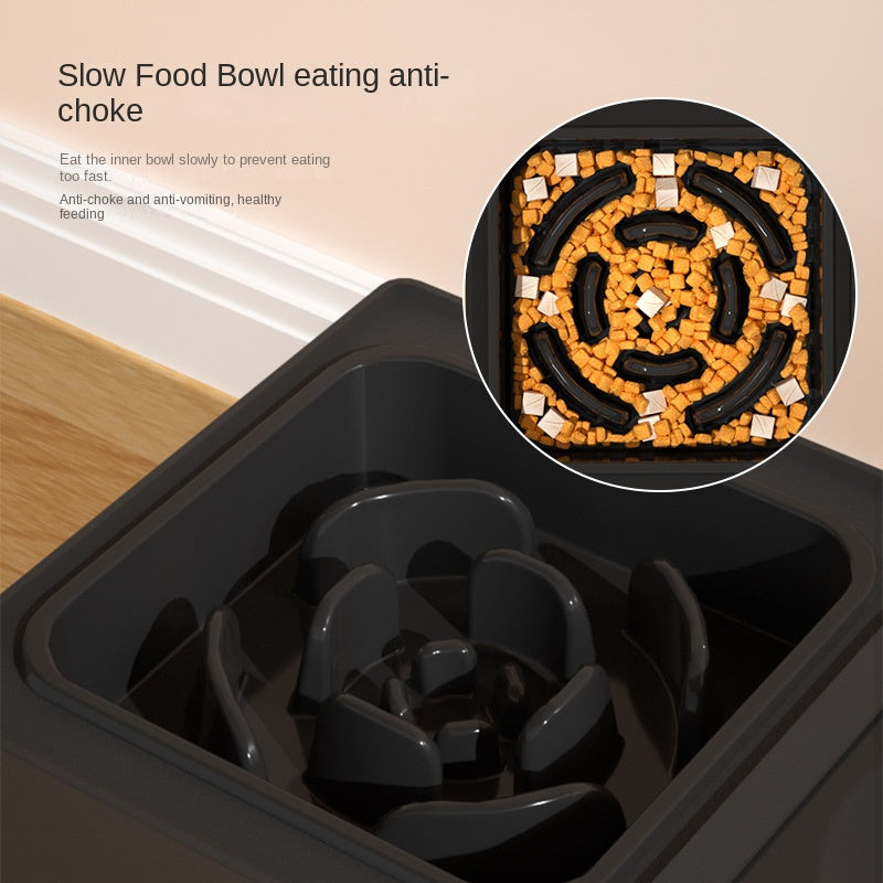 Adjustable Height Double Bowl Stand For Food And Water For Pets