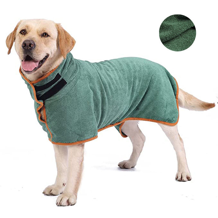 Fast-Drying Microfiber Pet Bathrobe Soft Absorbent Grooming Coat