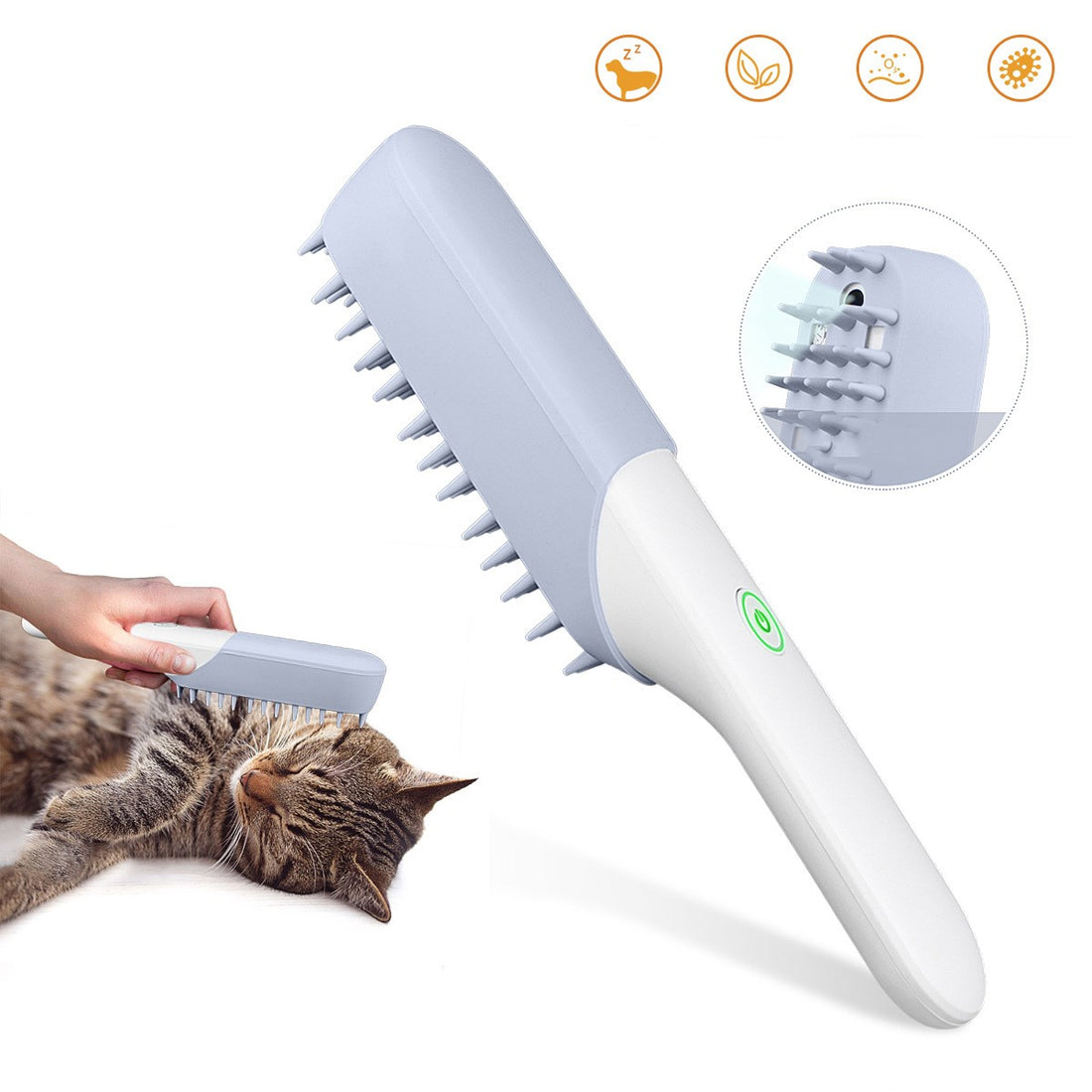 Pet Silicone Massage Grooming Brush Deodorizing Fur Removal Comb
