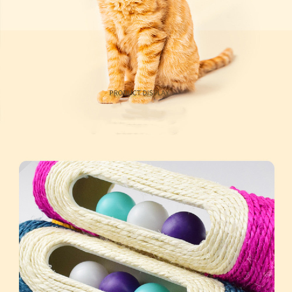 Long Sisal Drum Pet Toy Durable Interactive Chew Toy