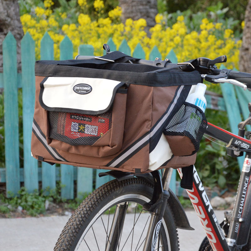 Pet Bicycle Carrier Bag With Removable Front Basket