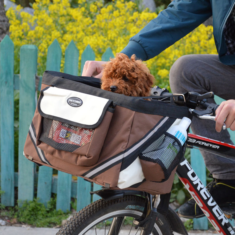 Pet Bicycle Carrier Bag With Removable Front Basket