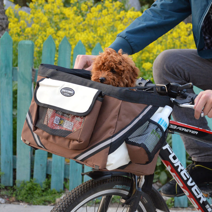 Pet Bicycle Carrier Bag With Removable Front Basket