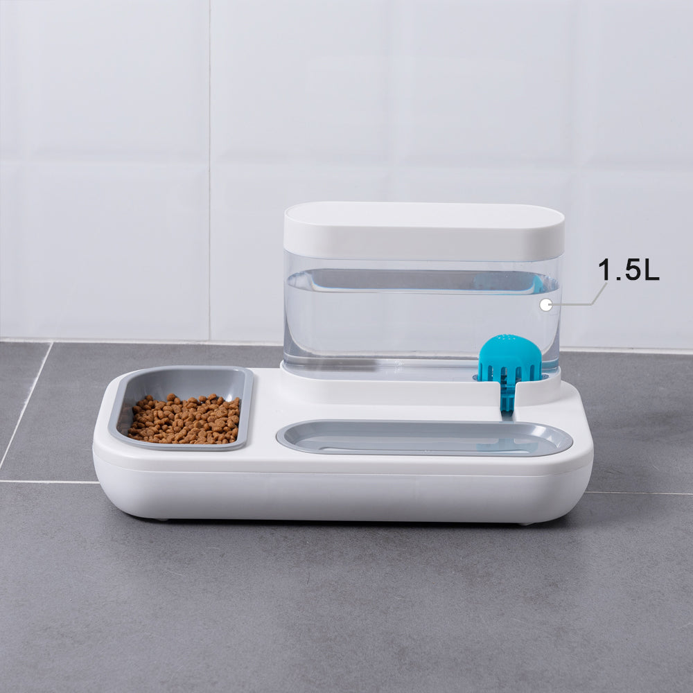 Automatic Drinking Fountain And Feeder Bowl With 1.5L Capacity For Pets