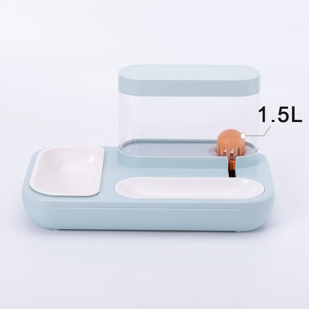 Automatic Drinking Fountain And Feeder Bowl With 1.5L Capacity For Pets