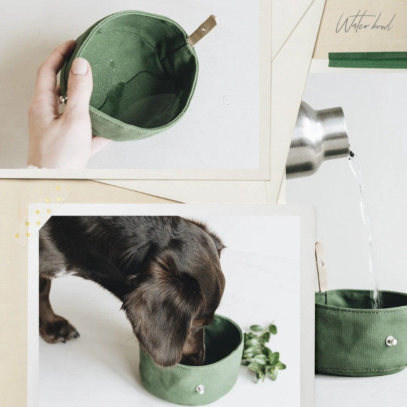 Folding Canvas Travel Bowl For Water And Food For Pet