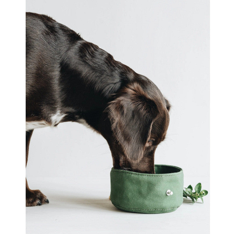 Folding Canvas Travel Bowl For Water And Food For Pet