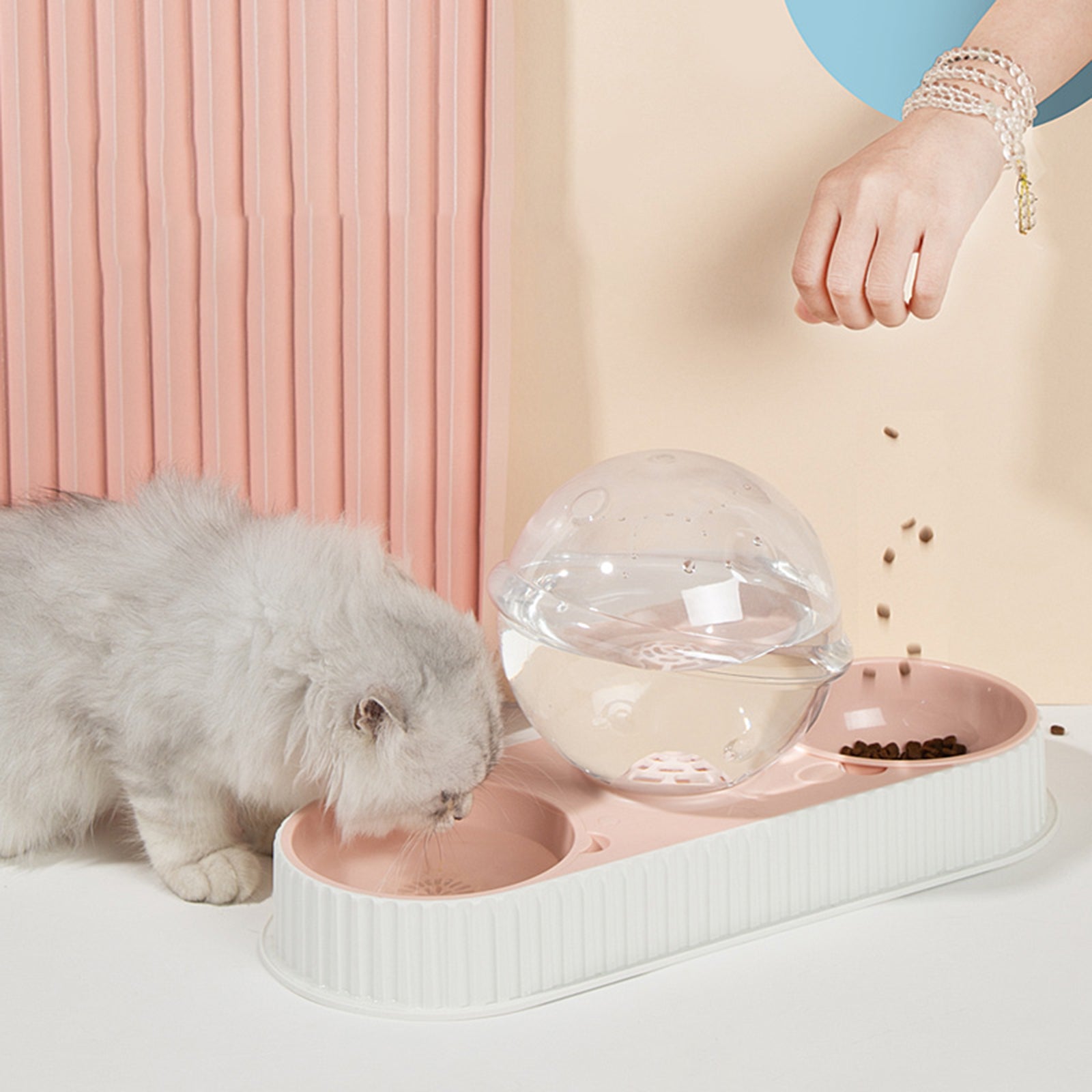 Automatic Plastic Feeding And Drinking Bowl For Pets