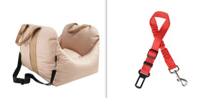 Waterproof Pet Car Carrier Seat With Mesh Safety Harness