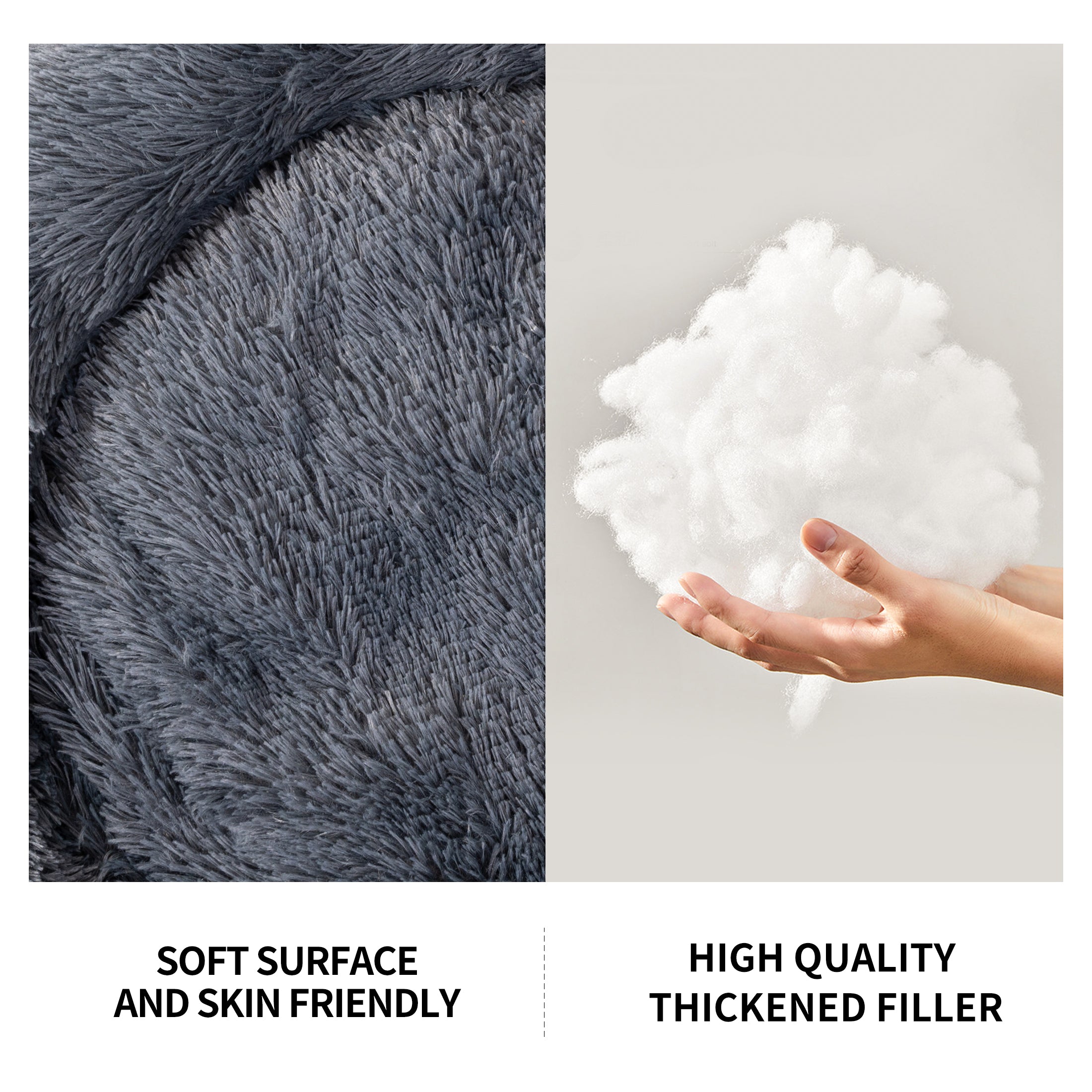 Washable Doughnut-Shaped Soft Round Bed For Medium And Large Pets