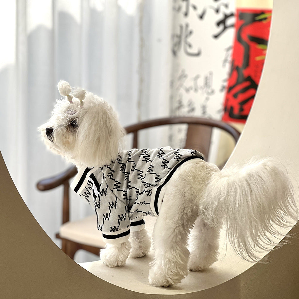 Autumn Winter Teddy Pet Jacket Zippered Cozy Coat