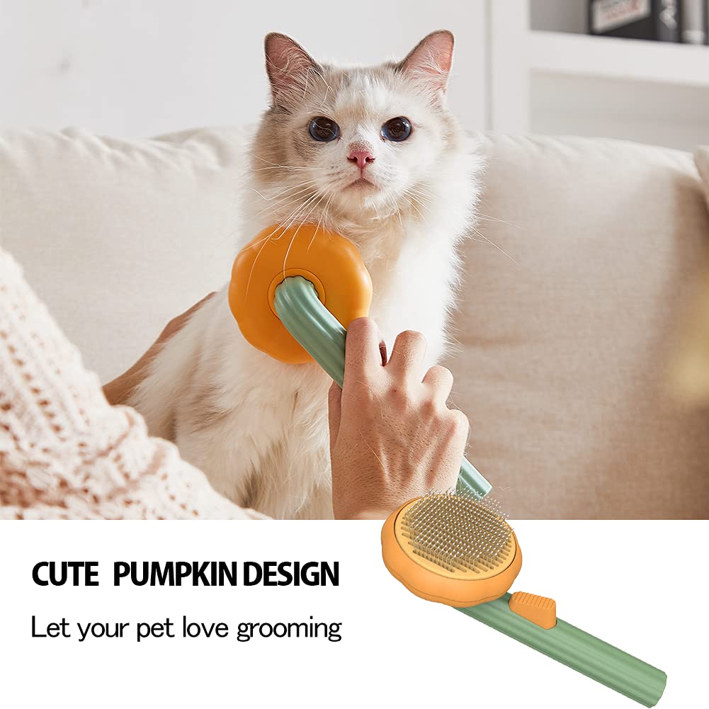 Pet Pumpkin Self-Cleaning Slicker Brush for Dogs and Cats