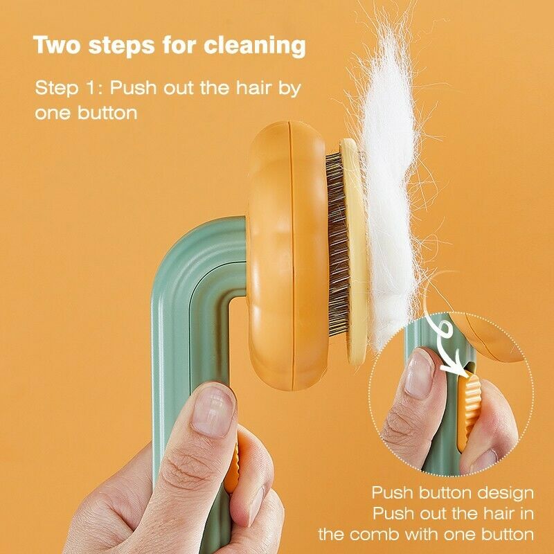 Pet Pumpkin Self-Cleaning Slicker Brush for Dogs and Cats