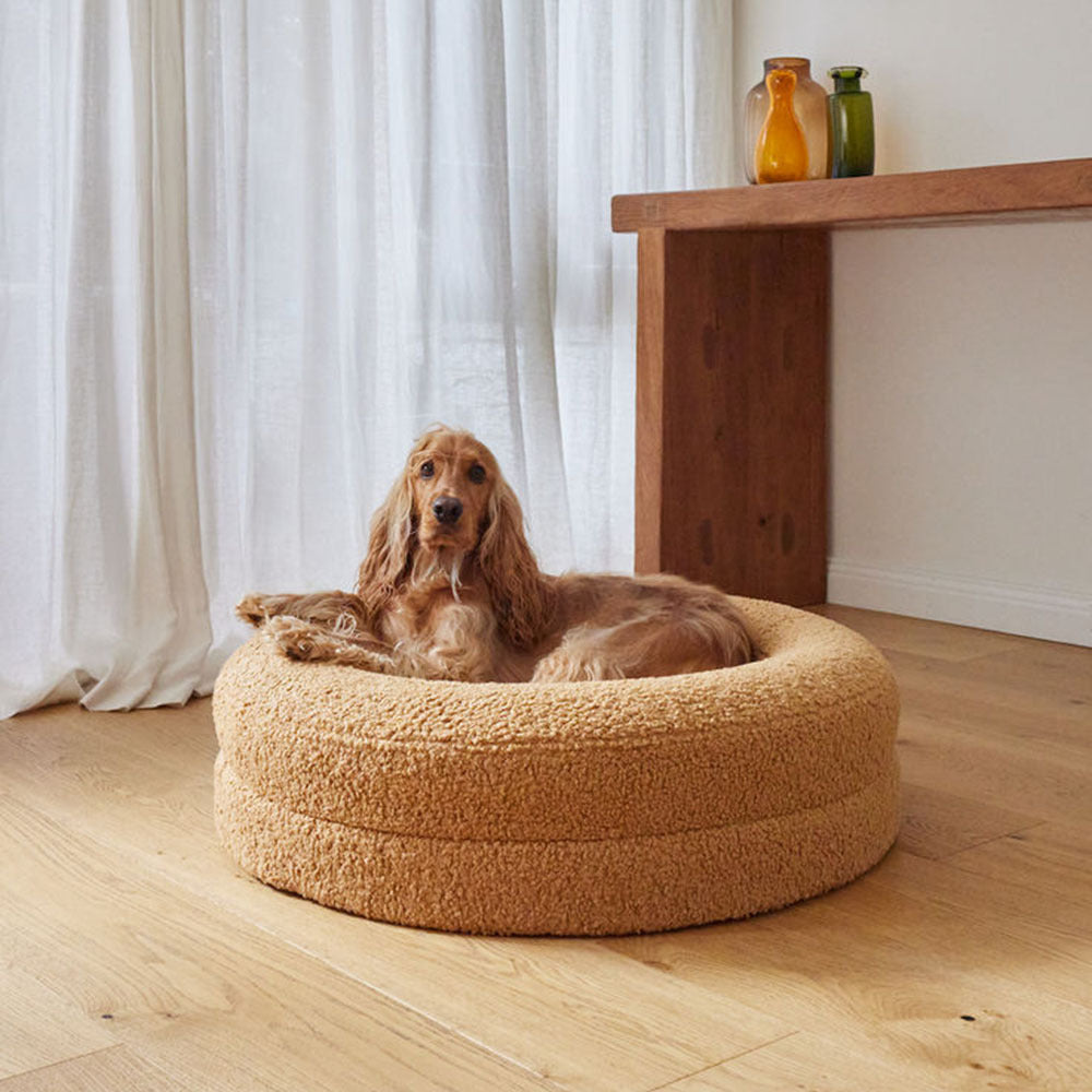 Solid Color Round Leisure Bed For Pets