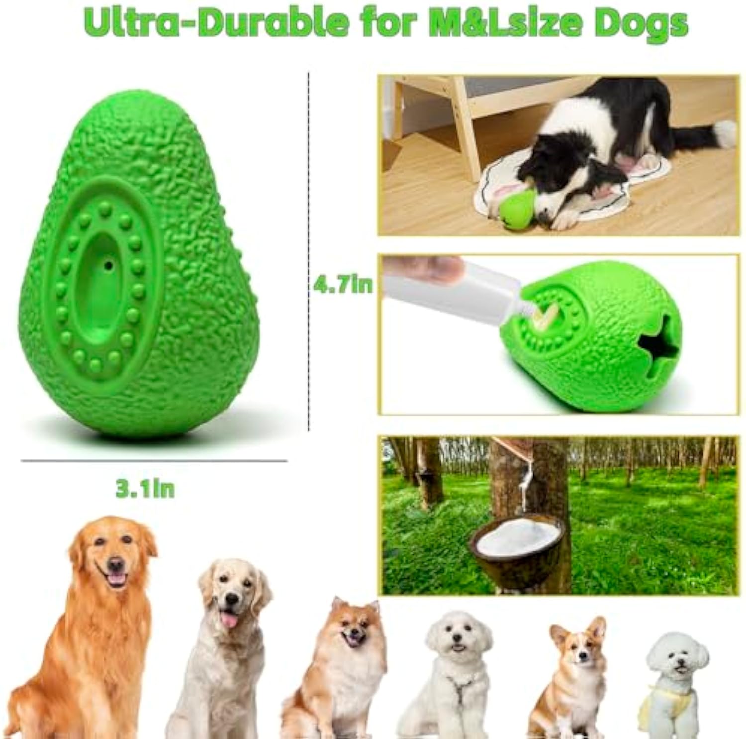 Indestructible Chew Toy Durable Rubber Pet Toy for Dogs