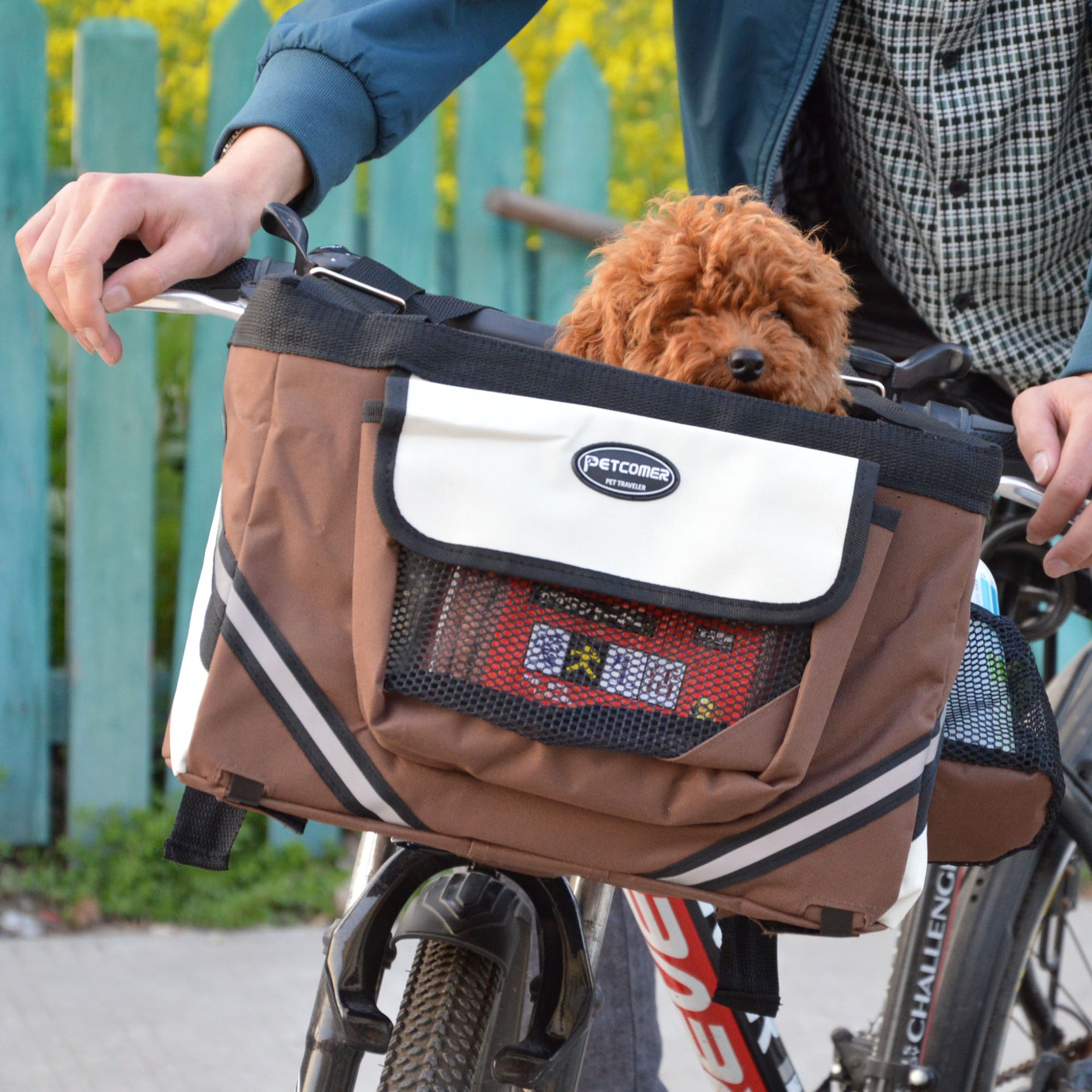 Pet Bicycle Carrier Bag With Removable Front Basket
