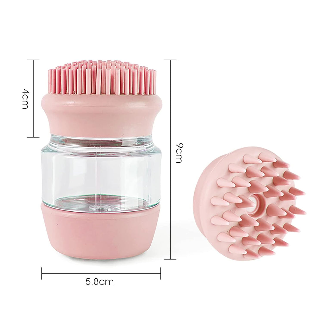 Silicone Pet Bath And Grooming Brush With Shampoo Dispenser