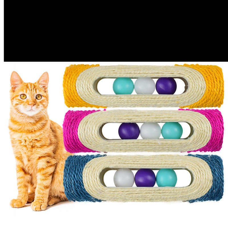 Long Sisal Drum Pet Toy Durable Interactive Chew Toy