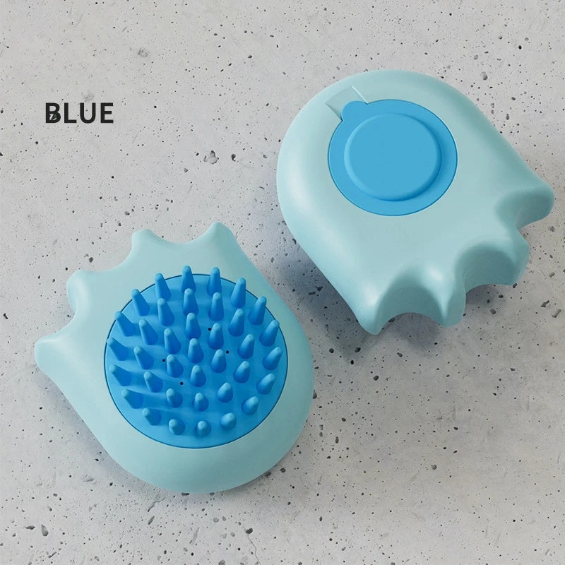 Pet Bath And Massage Brush With Shampoo Holder