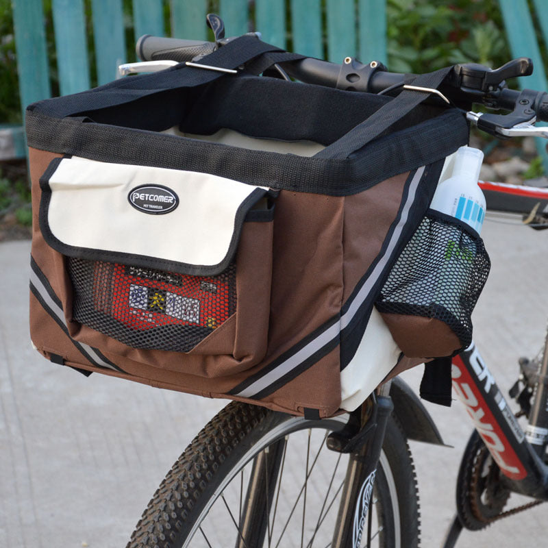 Pet Bicycle Carrier Bag With Removable Front Basket