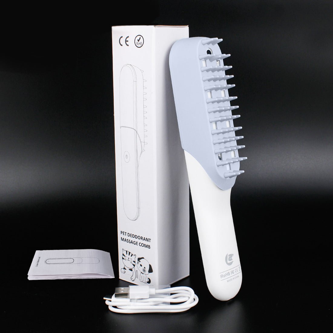 Pet Silicone Massage Grooming Brush Deodorizing Fur Removal Comb