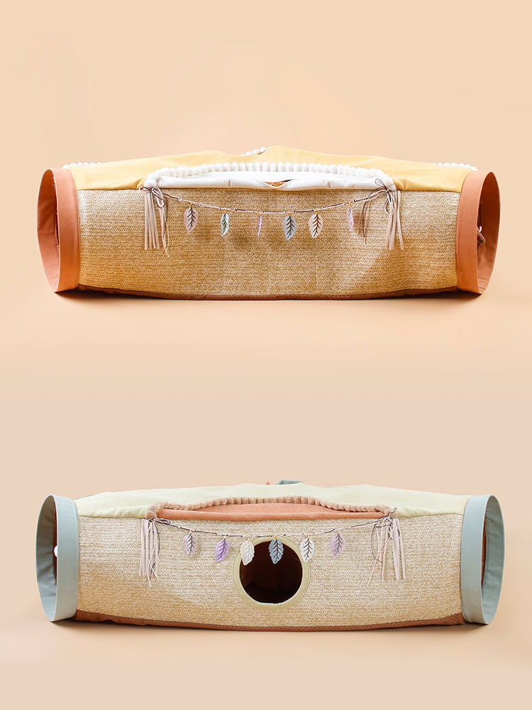 Red Mesh Litter Roll And Interactive Hole Toy For Pets