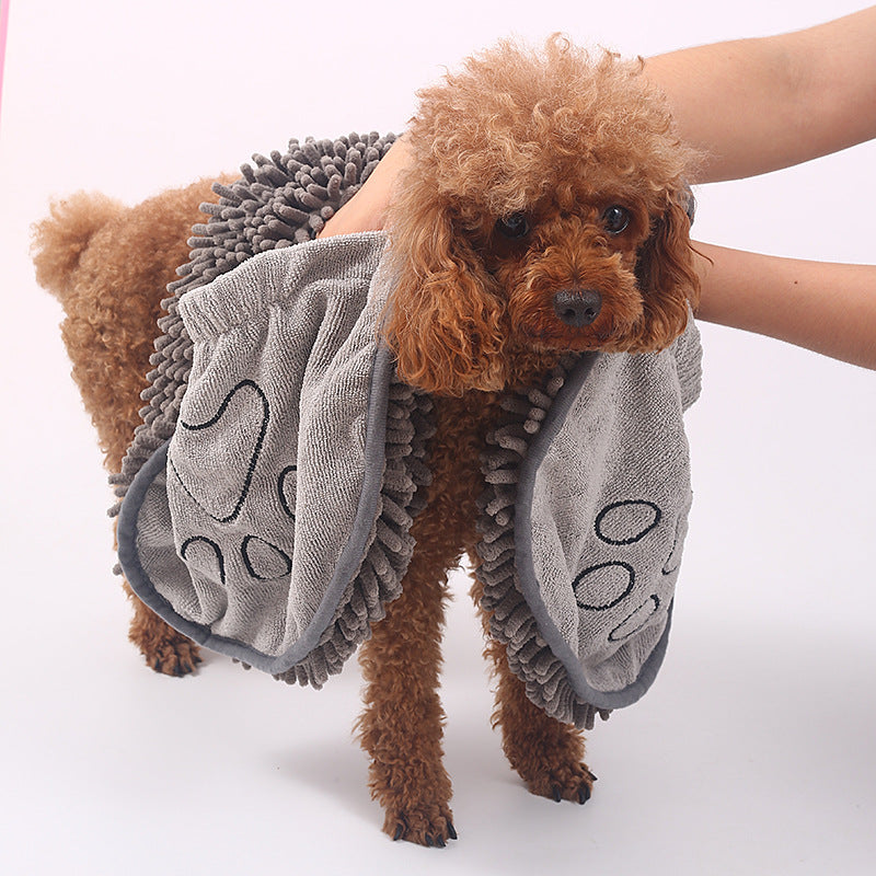 Chenille Microfiber Pet Bath Towel