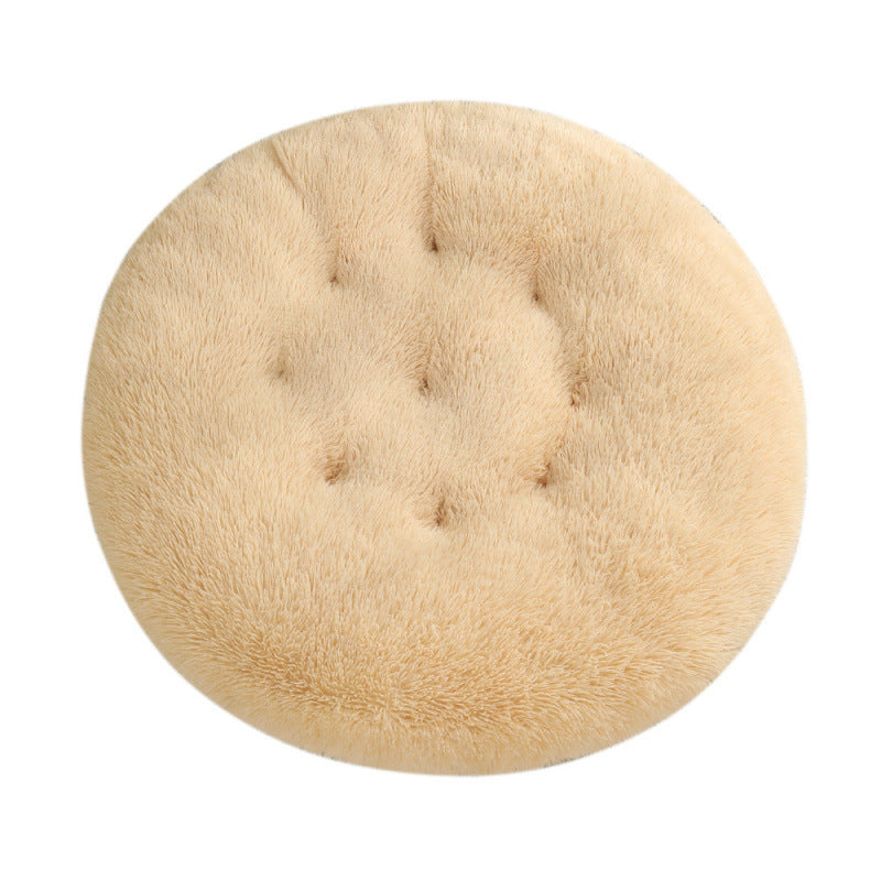 Round Plush Warm Pet Bed Mat Comfortable Sleeping Design