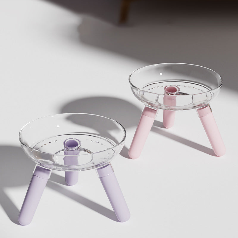 Transparent Anti Knock Feeding And Drinking Bowl For Pets