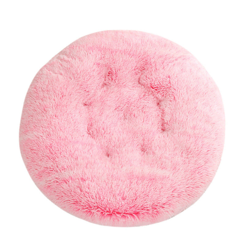 Round Plush Warm Pet Bed Mat Comfortable Sleeping Design