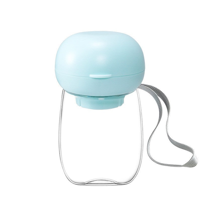 Portable Travel Water Bottle With Bowl And Lanyard For Pets