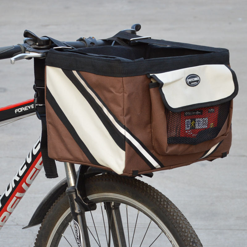 Pet Bicycle Carrier Bag With Removable Front Basket