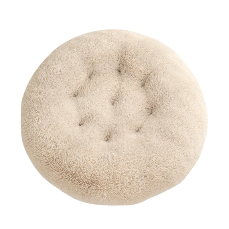 Round Plush Warm Pet Bed Mat Comfortable Sleeping Design