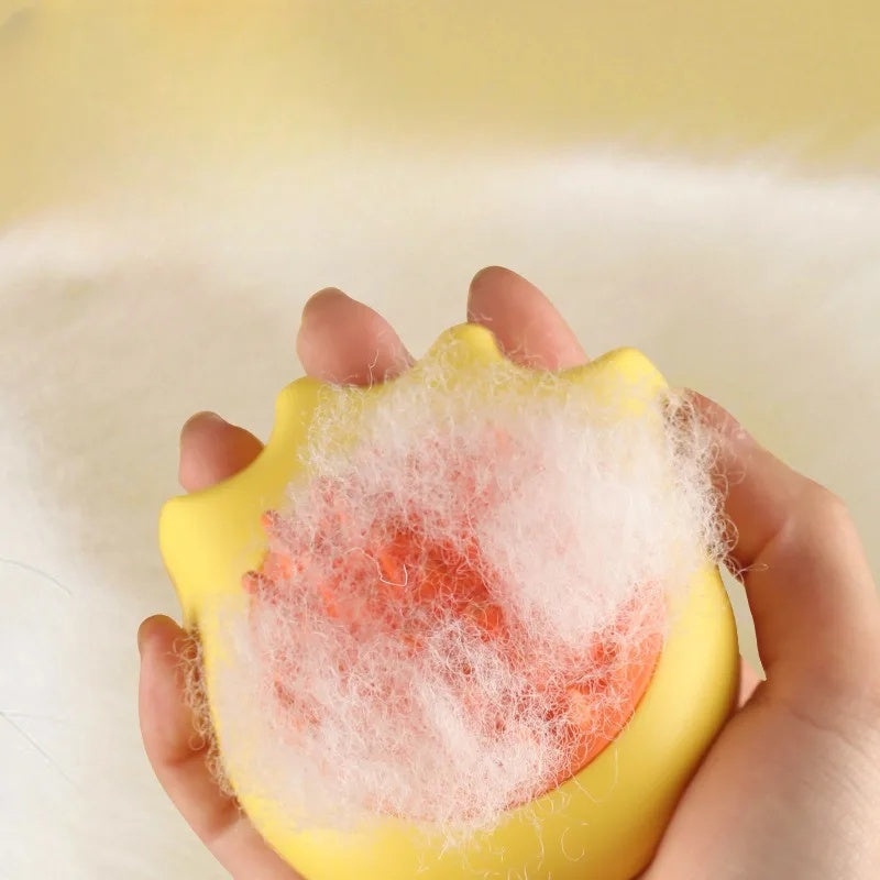 Pet Bath And Massage Brush With Shampoo Holder