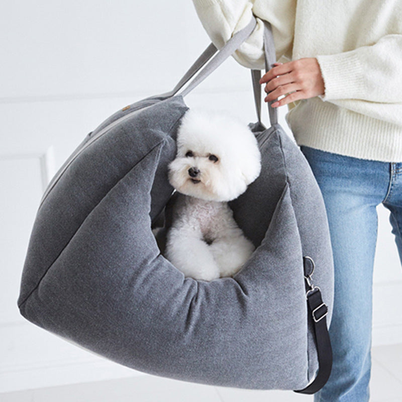 Waterproof Pet Car Carrier Seat With Mesh Safety Harness