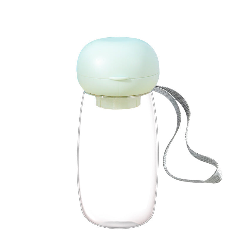 Portable Travel Water Bottle With Bowl And Lanyard For Pets