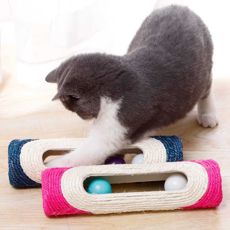 Long Sisal Drum Pet Toy Durable Interactive Chew Toy