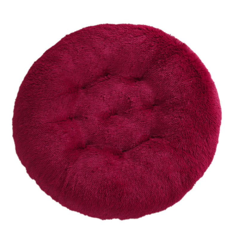 Round Plush Warm Pet Bed Mat Comfortable Sleeping Design