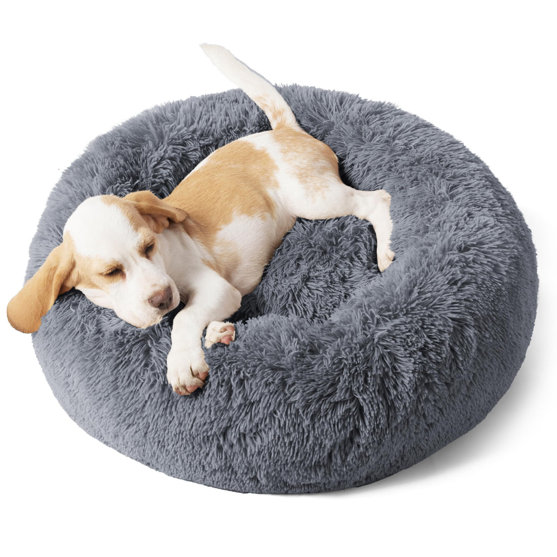 Washable Doughnut-Shaped Soft Round Bed For Medium And Large Pets