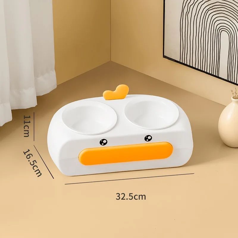 Transparent Anti Knock Feeding And Drinking Bowl For Pets