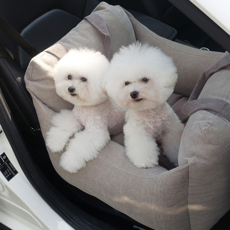 Waterproof Pet Car Carrier Seat With Mesh Safety Harness
