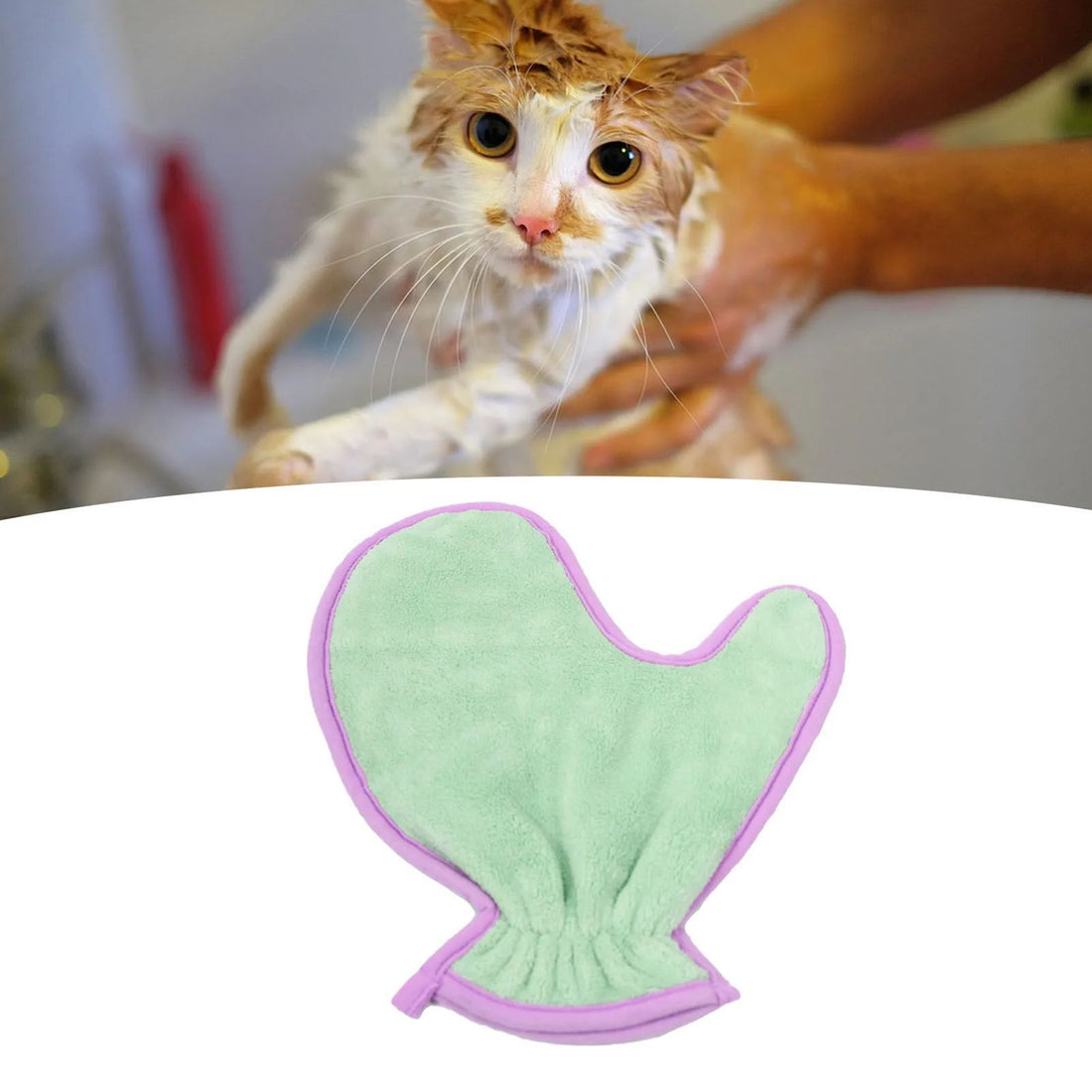 Double-Sided Pet Bath Towel Soft Absorbent Plush Gloves