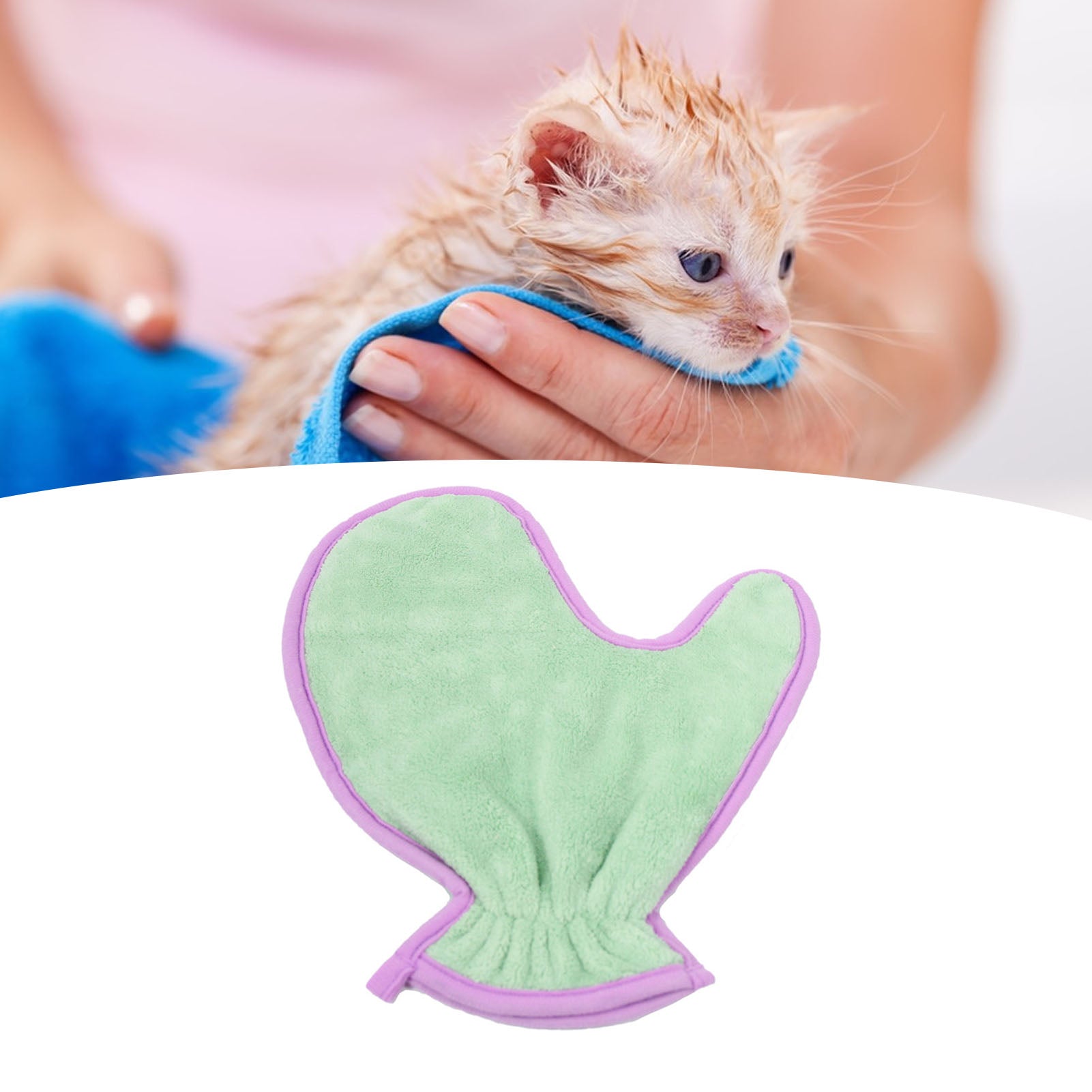 Double-Sided Pet Bath Towel Soft Absorbent Plush Gloves
