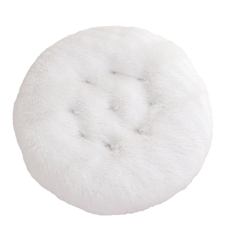 Round Plush Warm Pet Bed Mat Comfortable Sleeping Design