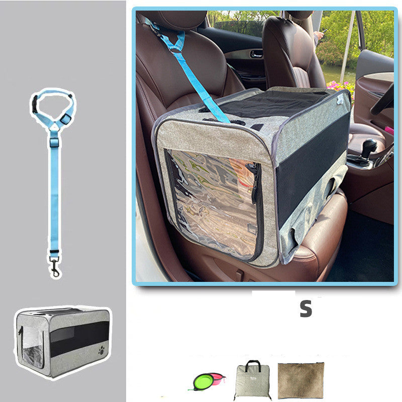 Portable Folding Fabric Pet Travel Carrier Bag With Safety Zippers